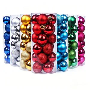 Wholesale Cheap Modern Full Color Custom Pattern Christmas Tree Ornaments Shatterproof Plastic Xmas Balls Gifts