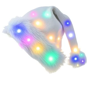High End Christmas Short Woolen Hats for Christmas Decorations Custom Christmas Lights Hat