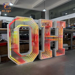 4ft Colorful Mirror Marquee Letters Numbers With RGB LED Lights For Wedding Baby Shower Events