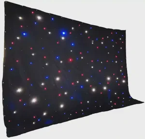 Igracelite RGBW Fabric Wedding Decoration Backdrop LED Curtain Light Starry Sky Star Print Curtains