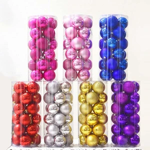 Xmas Tree Christmas Tree Decorations Plating Christmas Hanging Ball Shatterproof Sparkling Plastic Christmas Ball