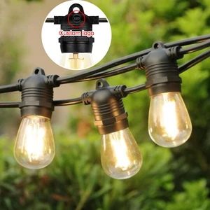 Wedding Wholesale 48ft Cafe Patio Party Luces Del Festival Holiday Lighting Waterproof Festoon S14 String Light