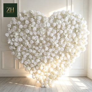 High Quality White Rose Arch Heart Shape Artificial Flower Arch Wall Decoration For Wedding Events Decor