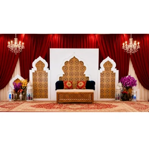 Traditional Walima Stage Backdrop Wooden Archs Luxury Wooden Arches Panels for Wedding Ceremony Stage Decor For USA Event Halls