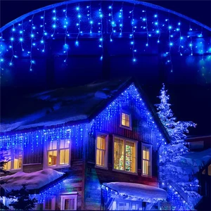 Led Remote Control Waterproof Curtain Icicle String Light Festival Courtyard Street View String Outdoor Wedding Indoor