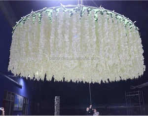 Wedding Party Home Decoration Customized White Silk Artificial Elegant Vintage Chinese Hanging Ceiling Flower Decor Large Modern