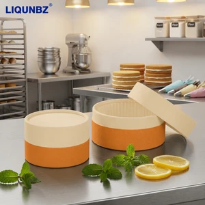 Cute Aesthetic Round Cake Box Custom Pastel Color Food Grade Paper Cake Packaging For Dessert Brand