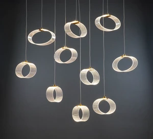 Modern Wedding Party Ceiling Decorative Hanging Acrylic Heart Round Led Lighting Decoration Sparkle Lights