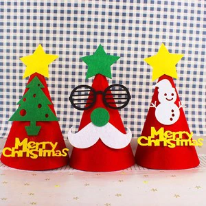 Wholesale New Felt Christmas Hat Cartoon DIY Creative Father Christmas Hat Christmas Party Decoration