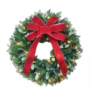 Handmade Eco-Friendly Christmas Wreath 45CM PVC PE Door Hanging Flower Ring Home Decoration Party Supplies Modern