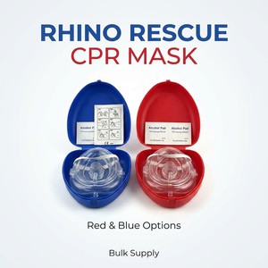 Rhino Rescue OEM Training First Aid Emergency Medical CE Cpr Mask Pocket Silicone Disposable Outdoor Survival Face Cpr Mask