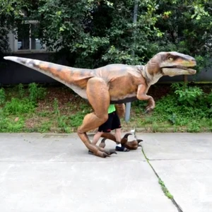 Professional Lifelike Raptor Costume With Built-in Camera & Roaring Voice For Shows Adventure Parks Shopping Malls