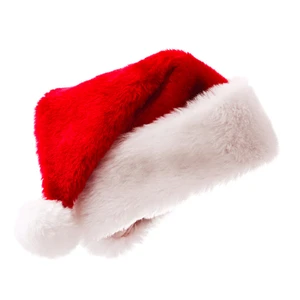 New Years Cap Christmas Party Santa Hats Red and White Cap Plush Christmas Santa Hat