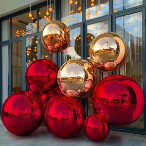 Reflective Custom Size Boule Miroir Gonflable Big Shiny Giant Inflatable Mirror Ball For Event Wedding Party Decoration Red