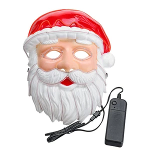Santa Claus Luminous Mask With Voice-activated Drive LED Light Up Mask Cold Light Mask for Festival Party