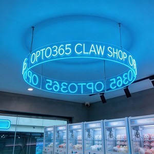 Custom Round Neon Chandelier Flexible Arc Silicone Bar Home Party Business Shop Decoration Ceiling Lamp