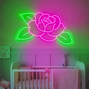 Rose Custom Name Neon Sign Led Light Battery Powered Dimmable for Wedding Party Home Wall Decor Business for Etsy Seller