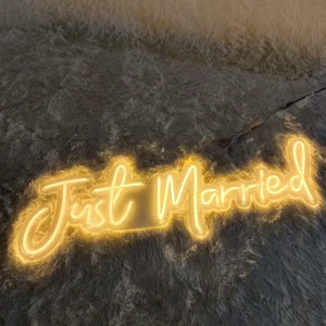 Aladin RGB Acrylic Just Married Neon Sign LED Light Decor Wedding Ceremony Reception Customizable High Bright Dimmable