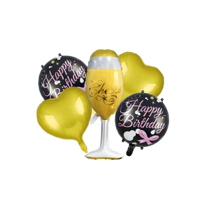 New Type Five-Piece Foil Balloons Happy Birthday Helium Balloon Party Decoration