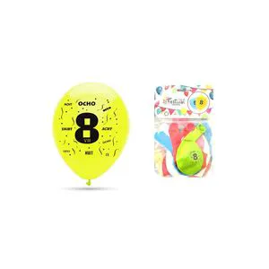 6-pack 25cm Anniversary Balloons N8 Party Balloons in Bag
