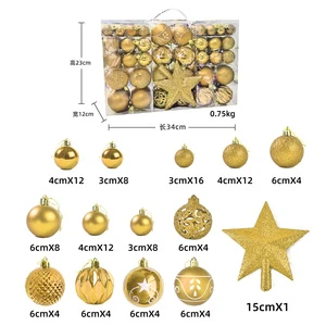 New Classic Hanging Christmas Ball Ornaments 100Pcs Shatterproof Xmas Baubles S Gloss Glitter Hollow Carved Gift Box Tree Decor