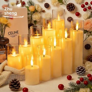 LED Electronic Candle Light With Remote Control Simulated Acrylic Cup Swinging Candle For Birthday & Wedding Decorations