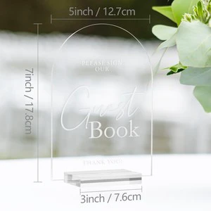 Clear Acrylic Arch Table Sign Stand Wedding Reception Tabletop Name Sign Holder for Party Banquet