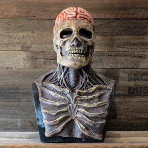 Skeleton Mask Halloween Cosplay Costumes Accessory Props Horror Brain Skull Headgear Cosplay Scary Latex Mask Holiday Headwear
