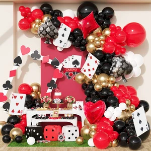 Bestselling Black Casino Theme Party Balloon Set Poker Dice Shape for Celebration Arch Decoration