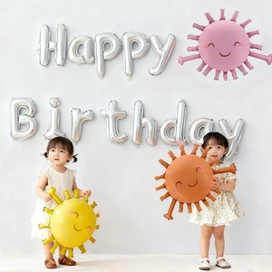 Cartoon Sun Smiling Party Balloons Colorful Foil Balloons for Outdoor Indoor Festivals Celebrations Decorative