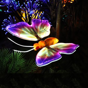 Outdoor IP65 Wall Mounted LED 3D Butterfly Motif Lights PVC Decorative Lighting For Landscape Wedding Colorful Halloween Decor