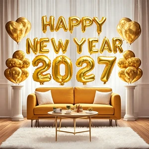 Number Balloons Foil Letter 32inch Size Inflatable Helium Air Happy New Year Balloons 2027 for Party Decoration