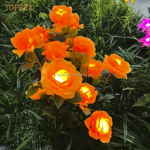 Toprex Event Wedding Decoration Supplies Artificial Led Rose Stand Flower Light for Landscape Garden Outdoor Decorations