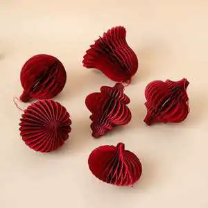 Umiss Christmas Tree Paper Ball Honeycomb Ornaments Christmas Decoration Paper Baubles