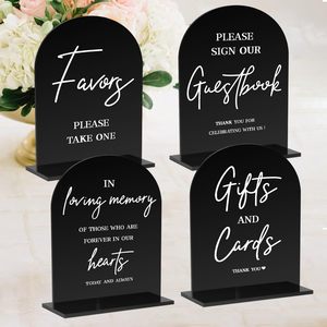 Factory Customization 4 Pcs 5x7 Inch Wedding Signage Acrylic Wedding Signs for Ceremony and Reception Wedding Reception Decor