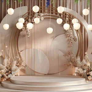 Hanging Wedding Stage Decoration Flowers Lights Wedding Chandelier Lights