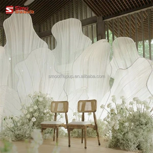 Customized Professional Wedding Outdoor Party Event Stage Wrought Iron Background Waterweed Shaped Backdrop Arch for Wedding