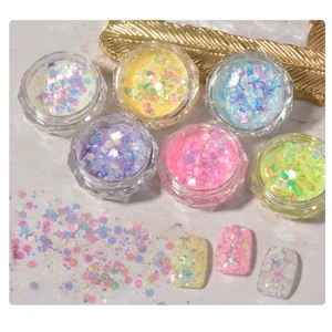 Shiny Nail Luminous Chunky Glitter Sequins Dancing Party Glitter for Nails Sticker