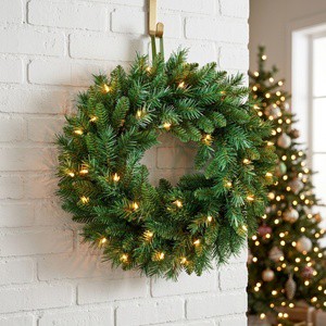 Hot-selling OEM ODM LED Light Christmas Wreath Flocked Christmas Garlands Wreaths for Home Party Decor