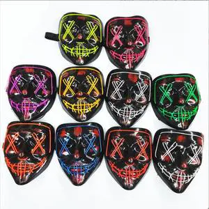 Halloween Led Purge Mask Light up Party Mask for Halloween Cosplay Carnival Christmas Easter Party