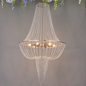 Wedding Props Luxury Party Events Stage Decorative Hang Lights Crystal Chandelier Wedding Ceiling Decor Wedding Light