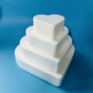 Foam Cake Heart Shaped Model Polystyrene Embryo Doll Ornament Wedding Display Decorating Supplies Baking Practice Tool