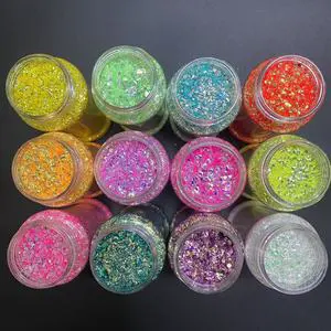 Hot Sale 50g/2oz Bulk Glitter Shakers Jar for Crafts Tumblers Snow Globe Polyester 3d Bubble Glitter