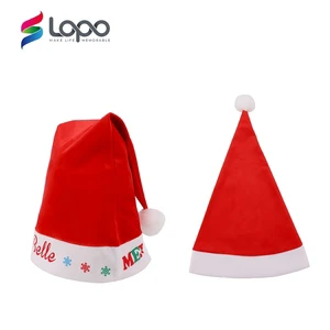 Lopo Best Selling Polyester Sublimation Blanks White & Red Christmas Hat Santa Blank for Custom Lightweight Soft in Stock