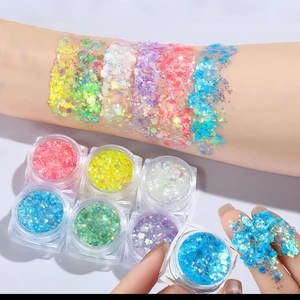Craft Body Christmas Decorations Luminous Glitter Polyester Chunky Nail Party Use Glitters That Glow in the Dark Party Supplies