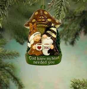 Wholesale Factory Price High Quality Personalized Gnome Couple Christmas Tree Ornament Custom Name Box Hanging Decoration