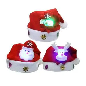 LED Christmas Hat With LED Lights Santa Claus Bear Deer Xmas New Year Christmas Costume Props Holiday Party Supplies