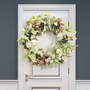 Portable Circular Eucalyptus Artificial Wreath Garland Plastic Festive Home Decor for Christmas Halloween Modern Indoor/Outdoor