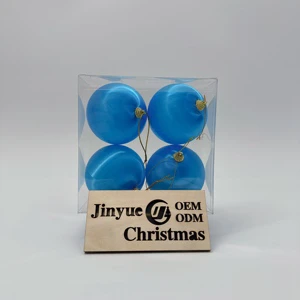 Customized Festival Embroidered Plastic Christmas Ball Tree Decorations Striped Balls Pendants Party Ornaments Hanging