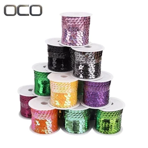 Factory Direct Sale Lace Accessories Strip Costumes Stage Show Accessories Round Cup Shape Silver Sequins for Diy Craft